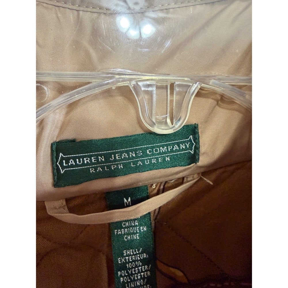 Lauren Ralph Lauren Quilted Barn Jacket Womens M Tan Equestrian Town & Country - Picture 7 of 10